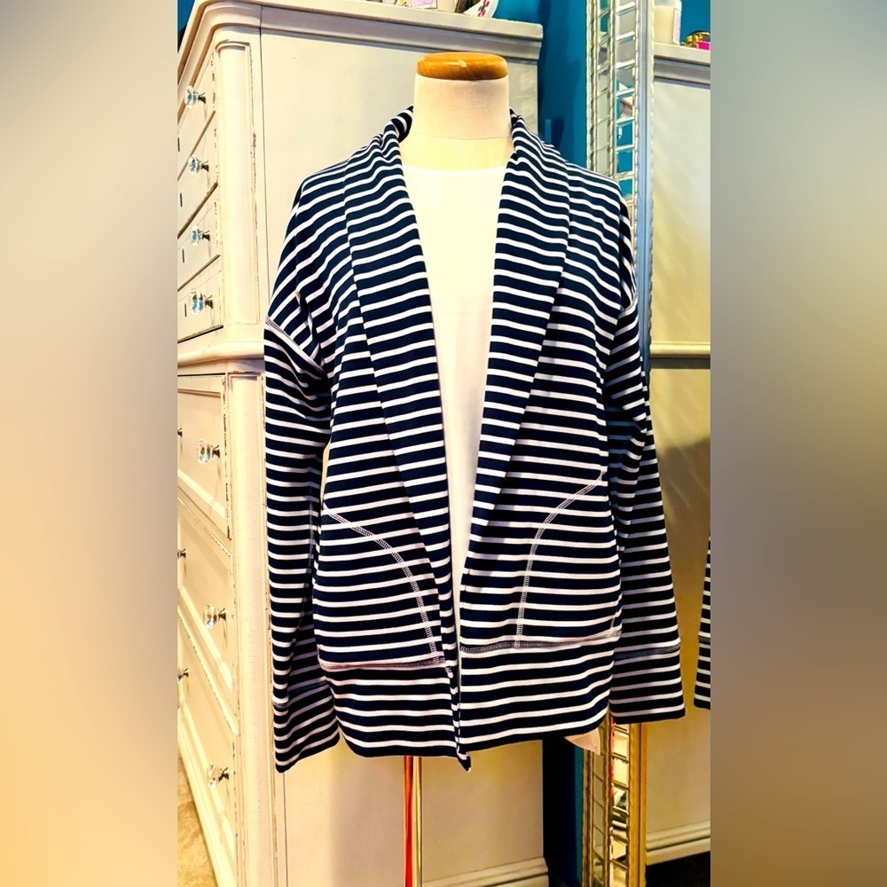 Navy & White Stripe Top